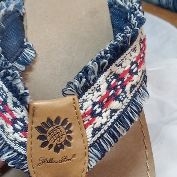 Yellowbox red white and blue women's sandals size 6.5 - Picture 6 of 7